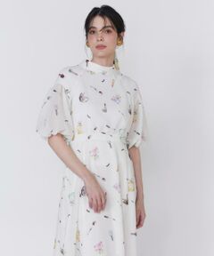 Maglie le cassetto / マーリエ ル カセット ミニ丈・ひざ丈ワンピース | 《大きいサイズ》コスメプリントワンピース《Viscotecs》