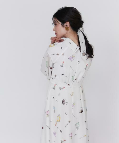 Maglie le cassetto / マーリエ ル カセット ミニ丈・ひざ丈ワンピース | 《プラスサイズ》コスメプリントワンピース《Viscotecs》 | 詳細8