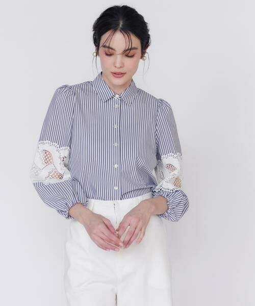 Maglie le cassetto / マーリエ ル カセット シャツ・ブラウス | 《大きいサイズ》レースドッキングブラウス | 詳細9