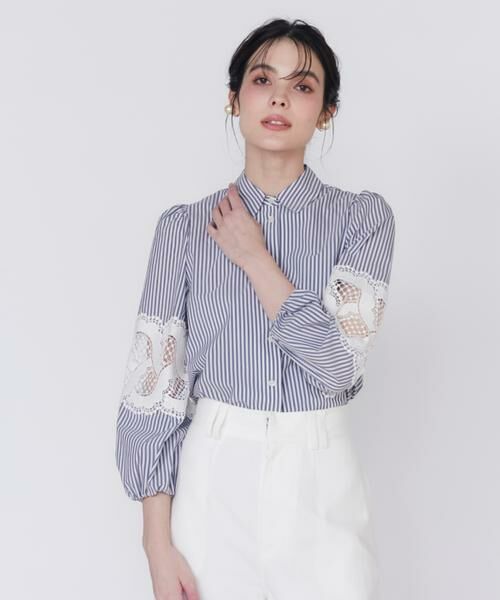 Maglie le cassetto / マーリエ ル カセット シャツ・ブラウス | 《プラスサイズ》レースドッキングブラウス | 詳細10