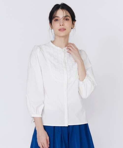 Maglie le cassetto / マーリエ ル カセット シャツ・ブラウス | 《プラスサイズ》エンブロイダリードッキングブラウス | 詳細1