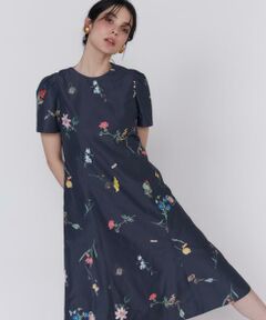 Maglie le cassetto / マーリエ ル カセット ミニ丈・ひざ丈ワンピース | 《大きいサイズ》ボタニカルワンピース
