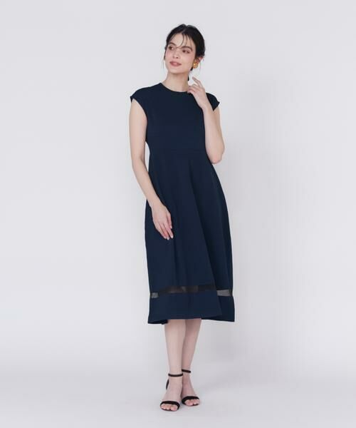 Maglie le cassetto / マーリエ ル カセット ミニ丈・ひざ丈ワンピース | 《M Maglie le cassetto》シアーラインニットワンピース | 詳細3