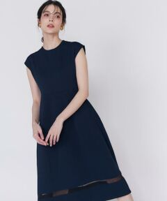 Maglie le cassetto / マーリエ ル カセット ミニ丈・ひざ丈ワンピース | 《大きいサイズ》シアーラインニットワンピース《M Maglie le cassetto》