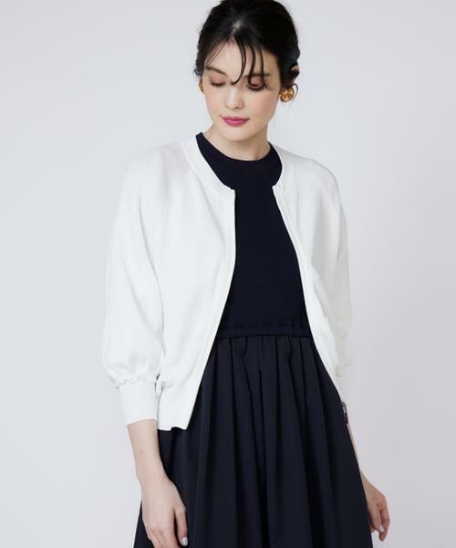 Maglie le cassetto / マーリエ ル カセット カーディガン・ボレロ | 《大きいサイズ》フリルスリーブジップカーディガン | 詳細1