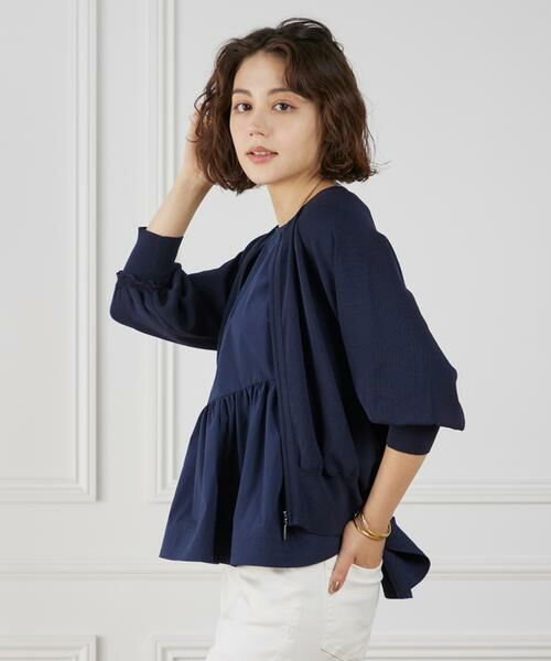 Maglie le cassetto / マーリエ ル カセット カーディガン・ボレロ | 《大きいサイズ》フリルスリーブジップカーディガン | 詳細11