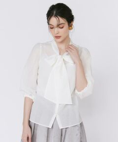 Maglie le cassetto / マーリエ ル カセット シャツ・ブラウス | シアーボウタイブラウス