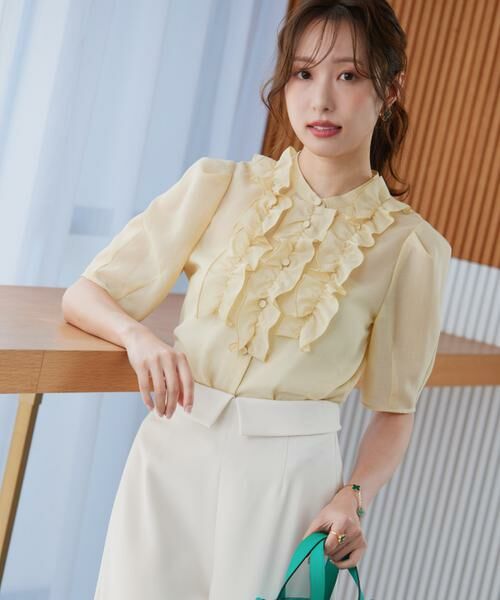Maglie le cassetto / マーリエ ル カセット シャツ・ブラウス | 《大きいサイズ》“フリリッシュ” シアーブラウス《M Maglie le cassetto×冨張愛》 | 詳細1