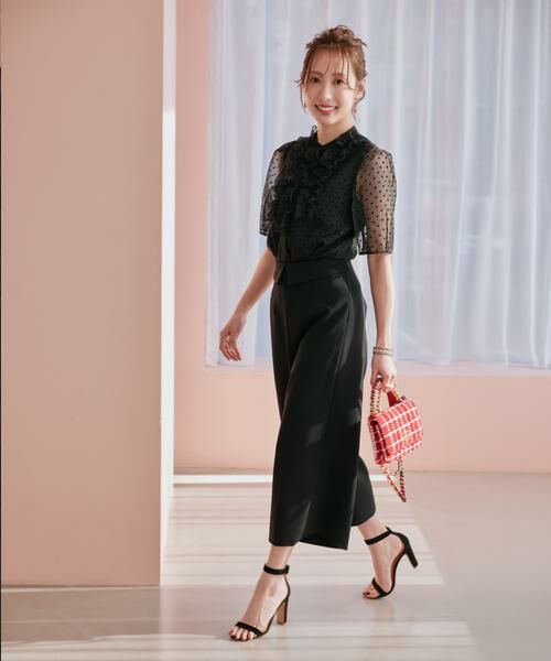 Maglie le cassetto / マーリエ ル カセット シャツ・ブラウス | 《大きいサイズ》“フリリッシュ” ドットシアーブラウス《M Maglie le cassetto×冨張愛》 | 詳細3