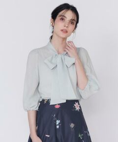 Maglie le cassetto / マーリエ ル カセット シャツ・ブラウス | 《大きいサイズ》シアーボウタイブラウス