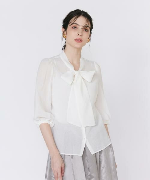 Maglie le cassetto / マーリエ ル カセット シャツ・ブラウス | 《大きいサイズ》シアーボウタイブラウス | 詳細13