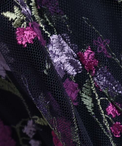 Maglie le cassetto / マーリエ ル カセット ミニ丈・ひざ丈ワンピース | 《M Maglie le cassetto》エンブロイダリーチュールロングドレス | 詳細5