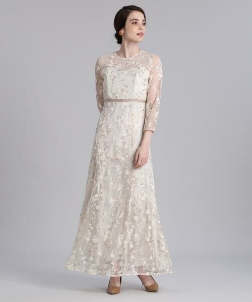 Maglie le cassetto / マーリエ ル カセット ミニ丈・ひざ丈ワンピース | 《M Maglie le cassetto》エンブロイダリーチュールロングドレス | 詳細8