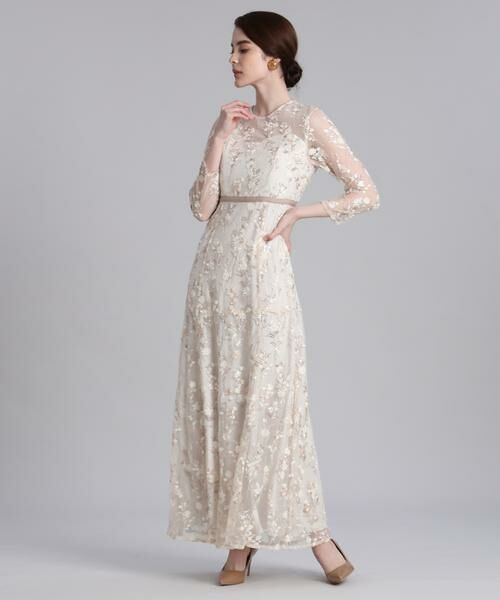 Maglie le cassetto / マーリエ ル カセット ミニ丈・ひざ丈ワンピース | 《M Maglie le cassetto》エンブロイダリーチュールロングドレス | 詳細9