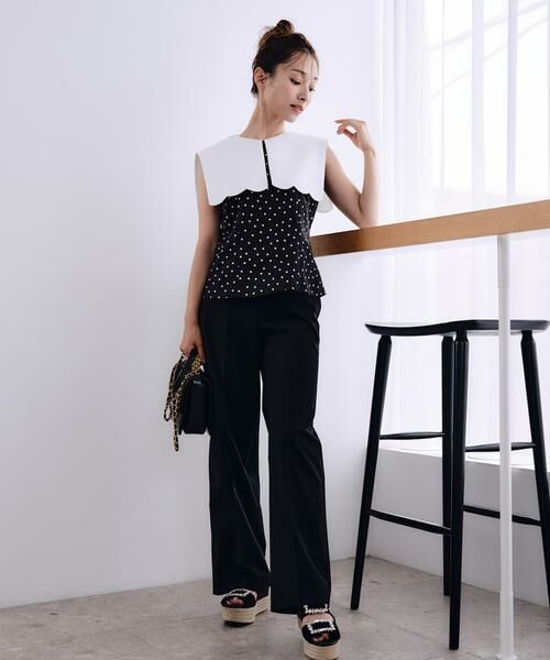 Maglie le cassetto / マーリエ ル カセット スラックス・ドレスパンツ | 《M Maglie le cassetto×吉田理紗》快適セミワイドパンツ | 詳細4