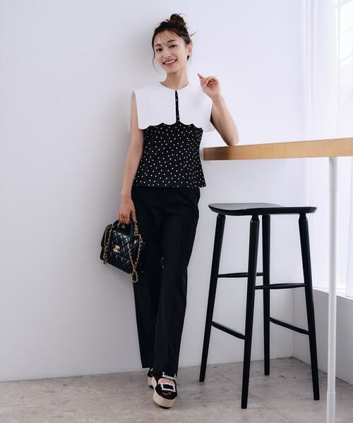 Maglie le cassetto / マーリエ ル カセット スラックス・ドレスパンツ | 《M Maglie le cassetto×吉田理紗》快適セミワイドパンツ | 詳細5