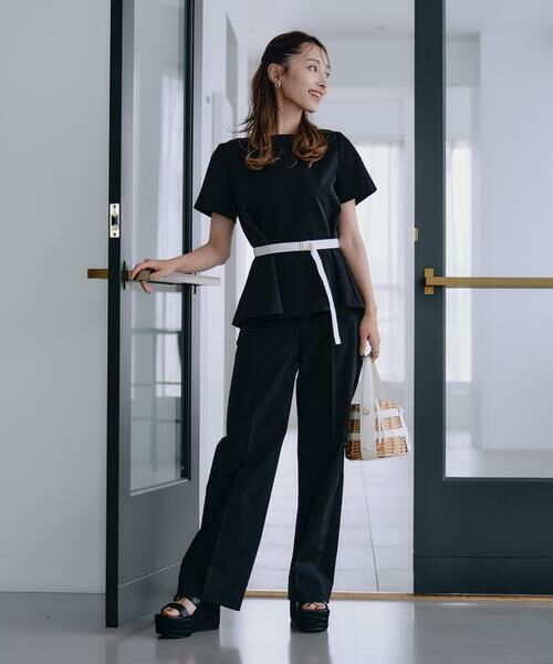 Maglie le cassetto / マーリエ ル カセット スラックス・ドレスパンツ | 《M Maglie le cassetto×吉田理紗》快適セミワイドパンツ | 詳細7