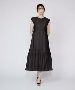 Maglie le cassetto / マーリエ ル カセット ロング・マキシ丈ワンピース | 《プラスサイズ》シアーティアードワンピース