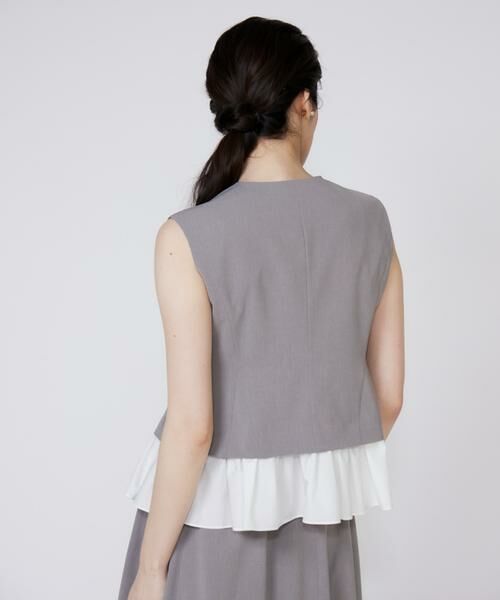 Maglie le cassetto / マーリエ ル カセット ベスト | 《大きいサイズ》異素材ドッキングジレ | 詳細14
