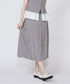 MAGLIE 大きいサイズ １７　春色 レーススカート 大きいサイズ》ボーダーレーススカート 《Maglie WHITE