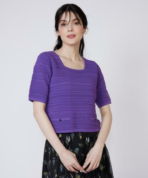 Maglie le cassetto / マーリエ ル カセット ニット・セーター | ピンタック柄スクエアプルオーバー | 詳細12