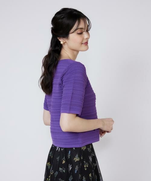 Maglie le cassetto / マーリエ ル カセット ニット・セーター | ピンタック柄スクエアプルオーバー | 詳細13