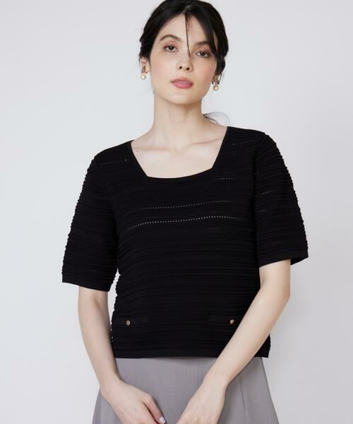 Maglie le cassetto / マーリエ ル カセット ニット・セーター | ピンタック柄スクエアプルオーバー | 詳細14