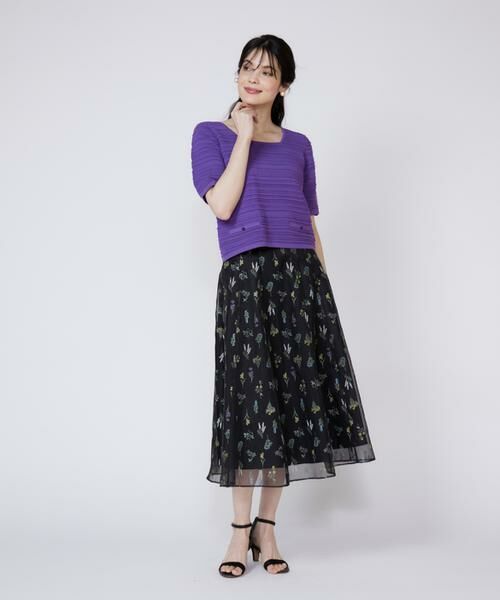 Maglie le cassetto / マーリエ ル カセット ニット・セーター | ピンタック柄スクエアプルオーバー | 詳細7