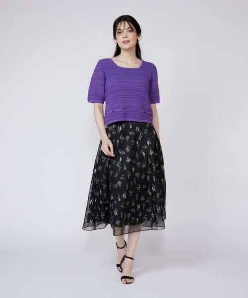 Maglie le cassetto / マーリエ ル カセット ニット・セーター | 《大きいサイズ》ピンタック柄スクエアプルオーバー | 詳細6