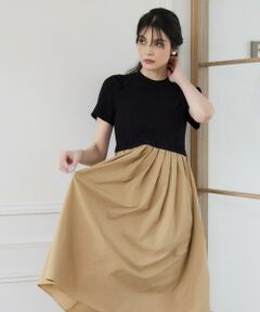 Maglie le cassetto / マーリエ ル カセット ミニ丈・ひざ丈ワンピース | 《WEB限定》リブドッキングワンピース