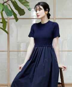【新品未使用タグ付】M Maglie le cassettポロ衿ニットワンピース M Maglie le cassetto》ポロ衿ニットワンピース｜M Maglie le