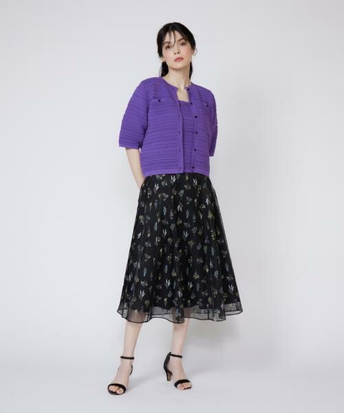 Maglie le cassetto / マーリエ ル カセット カーディガン・ボレロ | 《大きいサイズ》ピンタック柄ニットジャケット | 詳細8