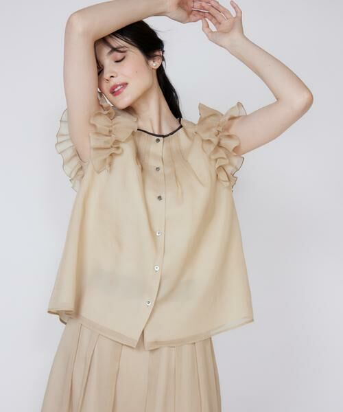 Maglie le cassetto / マーリエ ル カセット シャツ・ブラウス | シアーフリルブラウス | 詳細15
