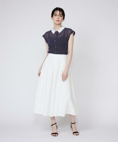 Maglie le cassetto / マーリエ ル カセット シャツ・ブラウス | 《大きいサイズ》衿配色シアードットブラウス | 詳細2