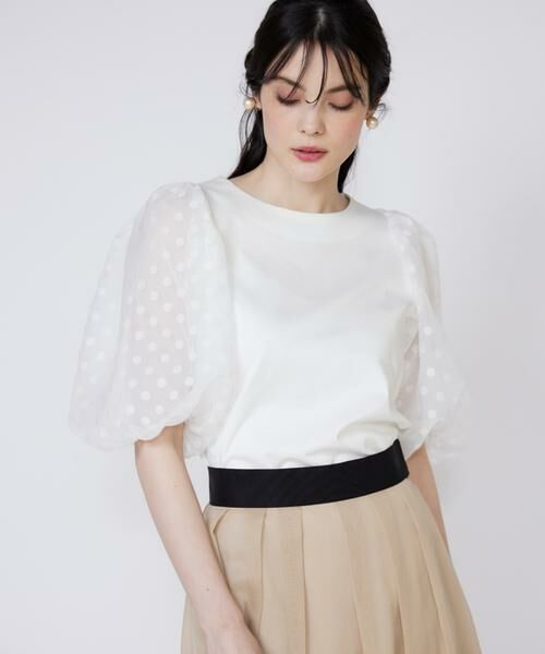Maglie le cassetto / マーリエ ル カセット カットソー | 《大きいサイズ》ドットチュールドッキングカットソー | 詳細12