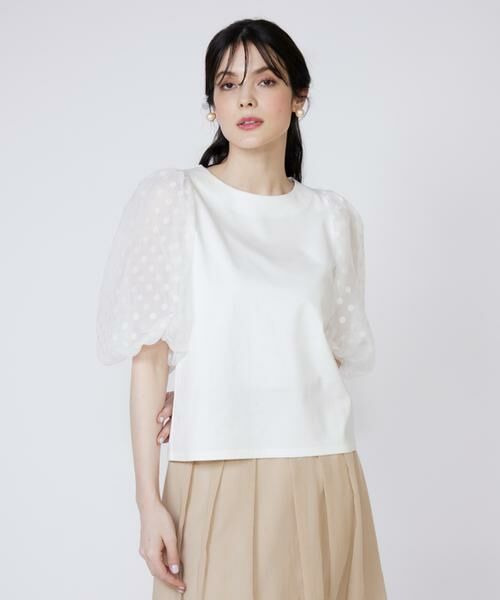 Maglie le cassetto / マーリエ ル カセット カットソー | 《大きいサイズ》ドットチュールドッキングカットソー | 詳細14