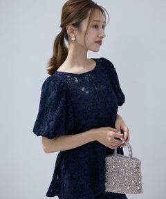 Maglie le cassetto / マーリエ ル カセット シャツ・ブラウス | 《M Maglie le cassetto×吉田理紗》シアーレースペプラムブラウス