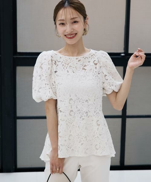 Maglie le cassetto / マーリエ ル カセット シャツ・ブラウス | 《M Maglie le cassetto×吉田理紗》シアーレースペプラムブラウス | 詳細9