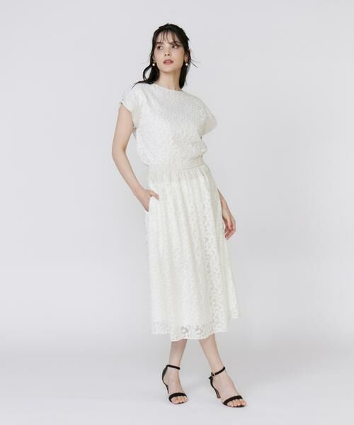 Maglie le cassetto / マーリエ ル カセット ミニ・ひざ丈スカート | 《大きいサイズ》フラワー刺繍タックスカート | 詳細18