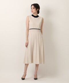 Maglie le cassetto / マーリエ ル カセット ミニ丈・ひざ丈ワンピース | 《大きいサイズ》バイカラーニットワンピース《M Maglie le cassetto》