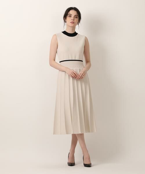 Maglie le cassetto / マーリエ ル カセット ミニ丈・ひざ丈ワンピース | 《大きいサイズ》バイカラーニットワンピース《M Maglie le cassetto》 | 詳細2