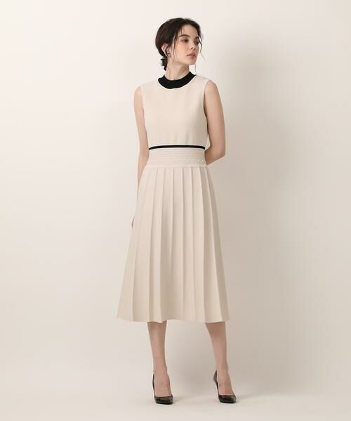 Maglie le cassetto / マーリエ ル カセット ミニ丈・ひざ丈ワンピース | 《大きいサイズ》バイカラーニットワンピース《M Maglie le cassetto》 | 詳細4