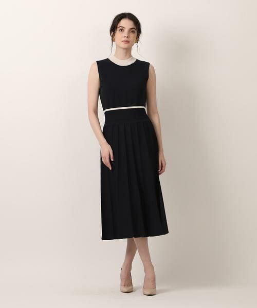 Maglie le cassetto / マーリエ ル カセット ミニ丈・ひざ丈ワンピース | 《大きいサイズ》バイカラーニットワンピース《M Maglie le cassetto》 | 詳細7