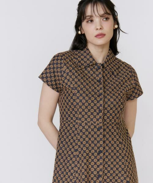 新品★未使用★マーリエルカセット【19号】ボタニカル柄ミディ丈タックスカート ボタニカルバレルスカート｜Maglie le cassetto（マーリエ ル