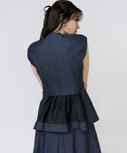 Maglie le cassetto / マーリエ ル カセット ベスト | 《美人百花9月号掲載》《フランドル45周年限定コレクション》シアードッキングデニムジレ《M Maglie le cassetto》 | 詳細11