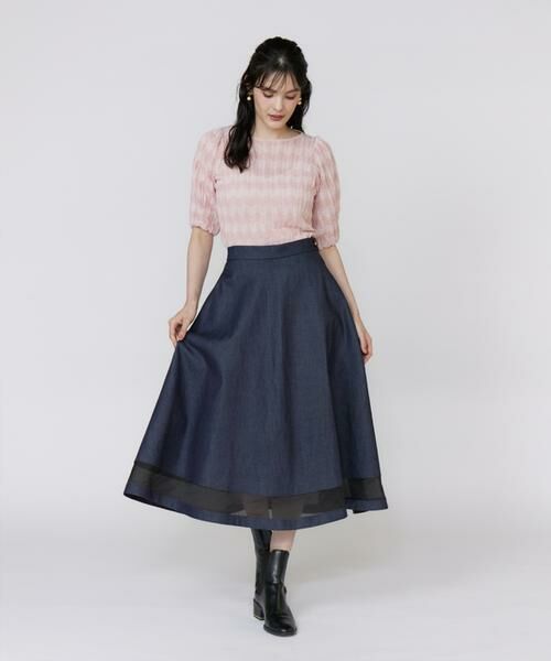 Maglie le cassetto / マーリエ ル カセット ミニ・ひざ丈スカート | 《フランドル45周年限定コレクション》《大きいサイズ》シアードッキングデニムスカート《M Maglie le cassetto》 | 詳細2