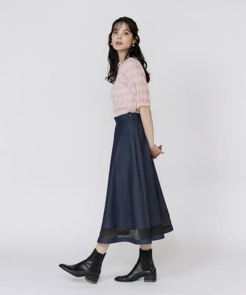 Maglie le cassetto / マーリエ ル カセット ミニ・ひざ丈スカート | 《フランドル45周年限定コレクション》《大きいサイズ》シアードッキングデニムスカート《M Maglie le cassetto》 | 詳細3