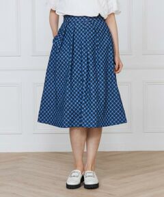 Maglie le cassetto / マーリエ ル カセット デニムスカート | 《プラスサイズ》フラワー刺繍デニムスカート《M Maglie le cassetto》