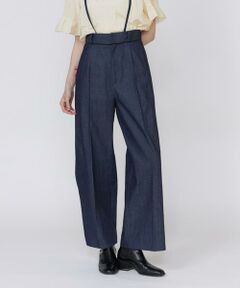 Maglie le cassetto / マーリエ ル カセット デニムパンツ | 《美人百花9月号掲載》《フランドル45周年限定コレクション》サスペンダー付きセミワイドデニムパンツ《M Maglie le cassetto》