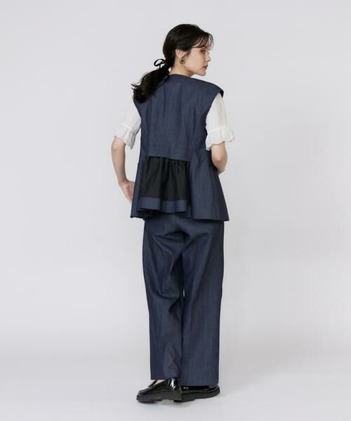 Maglie le cassetto / マーリエ ル カセット デニムパンツ | 《美人百花9月号掲載》《フランドル45周年限定コレクション》サスペンダー付きセミワイドデニムパンツ《M Maglie le cassetto》 | 詳細10